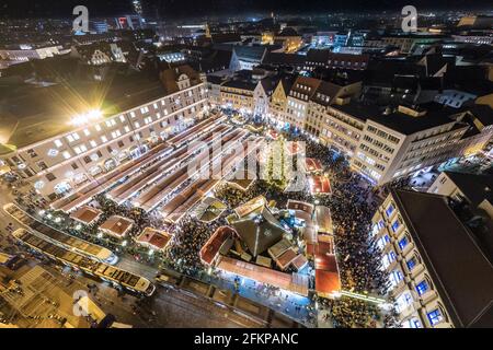 Augsburgs famous christmas market  at night Stock Photo