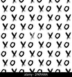 Xoxo Brush Lettering Signs Seamless Pattern Stock Vector (Royalty