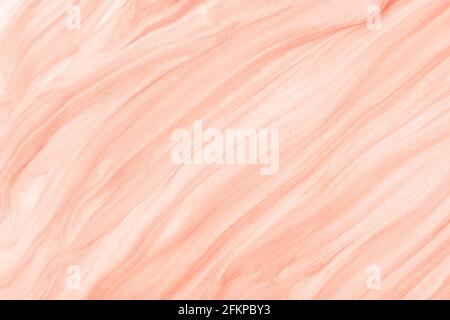 Abstract fluid art background light pink and rose colors. Liquid marble. Acrylic painting on canvas with pearl gradient. Watercolor backdrop with red Stock Photo