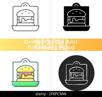 Takeaway sandwiches and burgers icon Stock Vector
