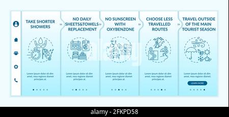 Sustainable tourism ideas onboarding vector template Stock Vector
