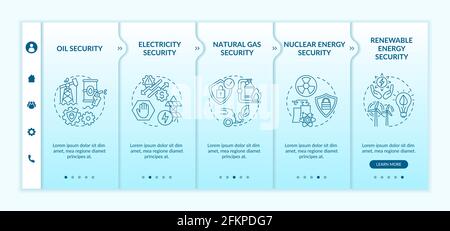Energetic security types onboarding vector template Stock Vector