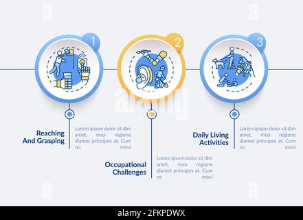 Arm prostheses tasks vector infographic template Stock Vector