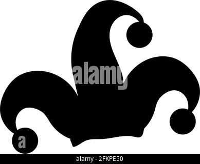 Silhouette jester hat with bells. Illustration graphics icon vector Stock Vector