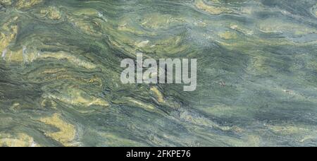 abstract green natural stone marble texture background with copy space and yellow tones Stock Photo