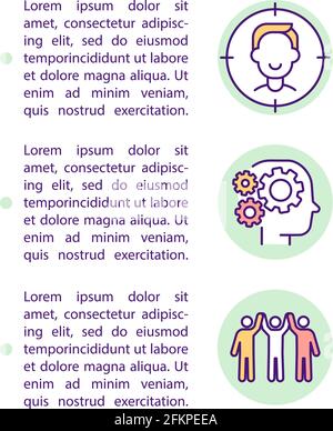 Purchase decision factors concept line icons with text Stock Vector