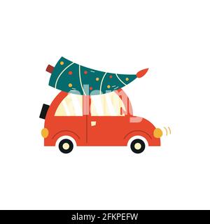 Vector illustration of a side view, car on a white background. Stock Vector