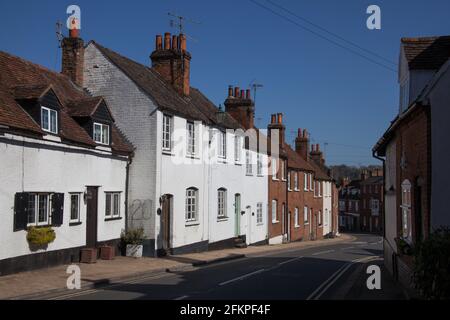 Terraced houses in Henley on Thames in Oxfordshire in the UK Stock Photo