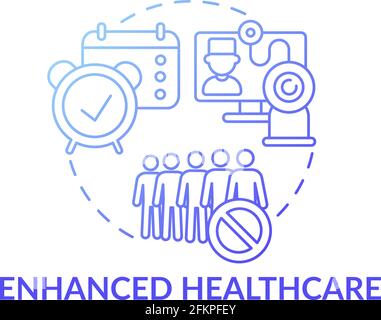 Enhanced healthcare dark blue concept icon Stock Vector