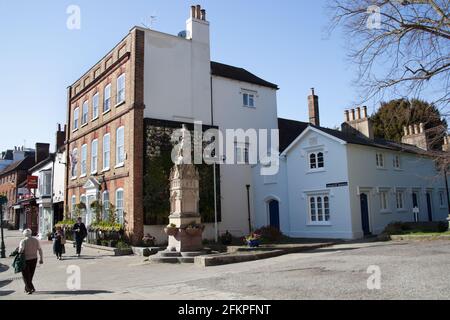 Views along Hart Street and Church Avenue in Henley on Thames in Oxfordshire in the UK Stock Photo