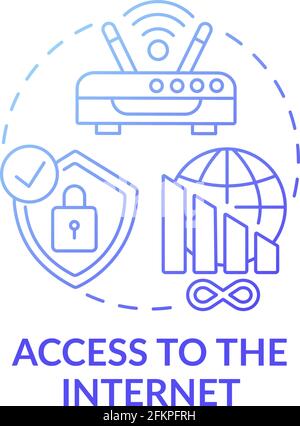 Access to internet dark gradient blue concept icon Stock Vector