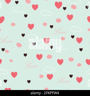 Heart vector seamless pattern for wallpaper, textile , surface, fashion , background,tile, stationary, home decor, furnishing etc Stock Vector