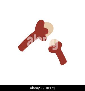 Dried cloves isolated on white background. Vector illustration in flat style. Stock Vector