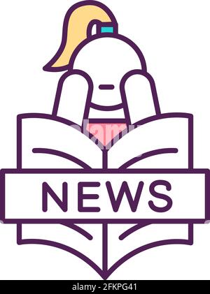 Shocking news and articles RGB color icon Stock Vector
