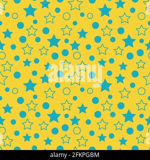 Stars and circles vector seamless pattern for wallpaper, textile , surface, fashion , background,tile, stationary, home decor, furnishing etc Stock Vector