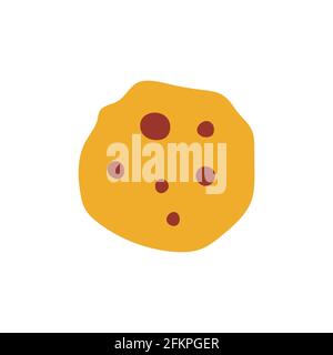Chocolate chip cookies. Vector flat cartoon illustration, icon design. Isolated over white background. Freshly baked chocolate chip cookie concept. Stock Vector