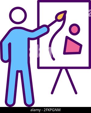 Public speaking RGB color icon Stock Vector