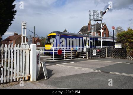 Manually operated Level Crossing at Poppleton Rail Station, Near York North Yorkshire Stock Photo