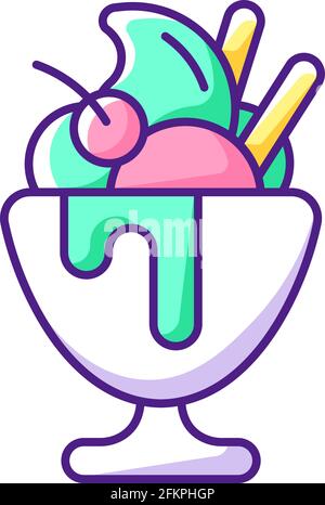 Frozen yogurt RGB color icon Stock Vector
