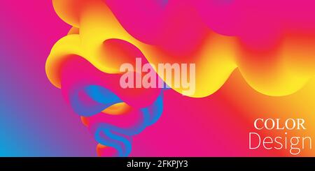 Color Waves Background. Fluid Poster. Colorful gradient. Vector. Stock Vector