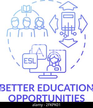 Better education opportunities dark blue concept icon Stock Vector