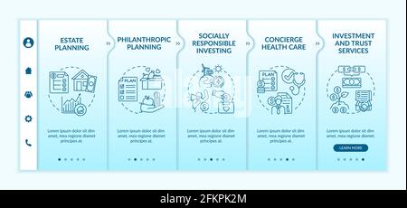 Wealth counselling services onboarding vector template Stock Vector