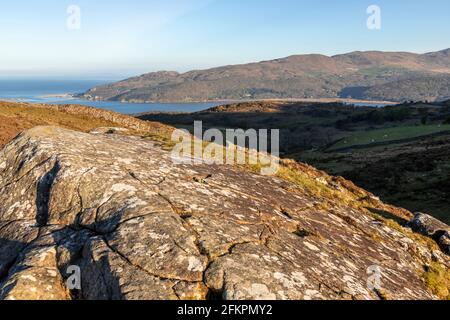 Mawddach estuary and Barmouth on the welsh coast Stock Photo