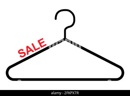 Clothes hanger modern icon vector isolated on white background. Shop symbol . Stock Vector