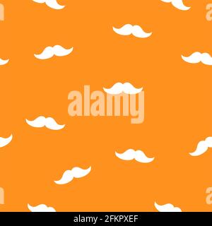 Moustache seamless pattern vector. Random icon isolated on white background . Stock Vector