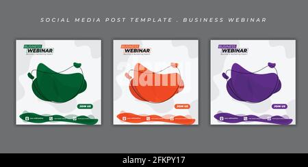 Set of social media post template with simple liquid design. simple social media post template design. good template for web banner design. Stock Vector