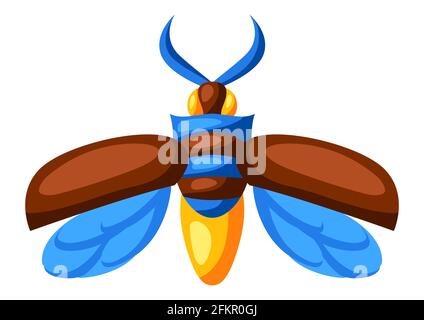 Illustration of colorful beetle. Stylized decorative insect. Stock Vector