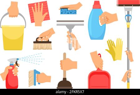 Housekeeping cleaning items set Stock Vector Image & Art - Alamy