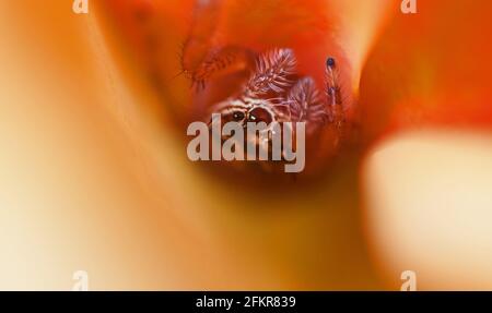 Jumping Spider in flower ambush 10490 Stock Photo