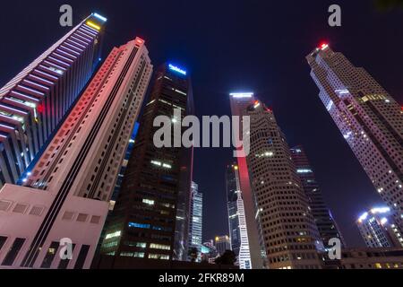 Clark Quay, Singapore - January 03, 2015: View of some office buildings in Singapore. Stock Photo