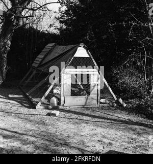 A frame chicken hutch, Medstead, Hampshire,England, United Kingdom. Stock Photo