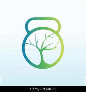 wood buildings Cross Fit gym equipment logo vector design Stock Vector