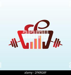 e-commerce Cross Fit gym equipment logo vector design Stock Vector