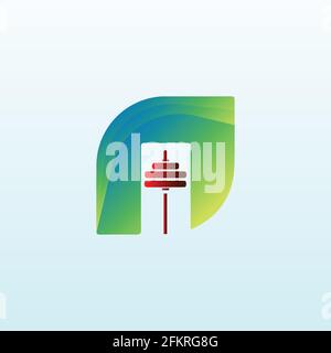 Fresh Door Cross Fit gym equipment logo vector design Stock Vector