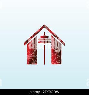 wood buildings Cross Fit gym equipment logo vector design Stock Vector