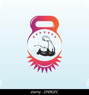 conditioning systems vector logo design with fitness icon Stock Vector