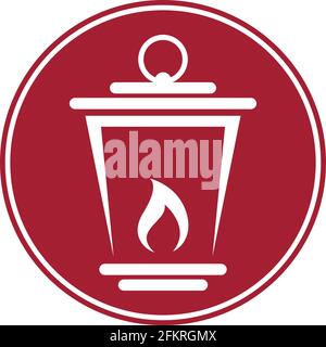 Simple lantern icon logo design vector template Stock Vector