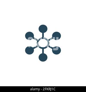 Hub network connection isolated minimal flat line icon. Stock Vector illustration isolated on white background. Stock Vector