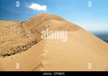 Cerro Blanco sand dune, the highest dunes on the world located near Nasca or Nazca town in Peru Stock Photo