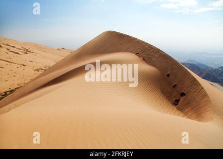 Cerro Blanco sand dune, the highest dunes on the world located near Nasca or Nazca town in Peru Stock Photo