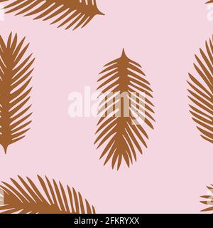 Golden palm leaves Vector illustration Flat design Stock Vector