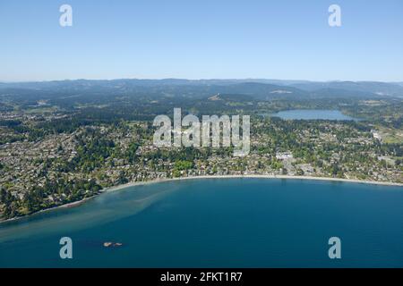 Aerial photo of Cordova Bay, Vancouver Island, British Columbia Stock Photo
