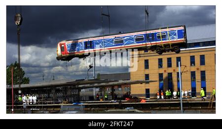 Potters Bar Train Crash....pic David Sandison 14/5/2002 Stock Photo