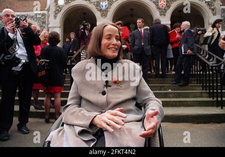 Anne Begg Labour MP for Aberdeen south outside church hall where prime minister Tony Blair addressed the Parliamentary Labour Party Stock Photo