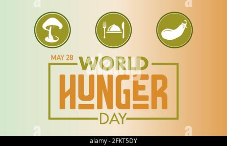 Food Insecurity Awareness Ribbon World Hunger Day Food Prevention and awareness Vector Concept. Banner ...