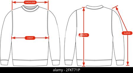 Jumper Size Chart Clothing Measurements Striped Stock Vector (Royalty Free)  2222893375